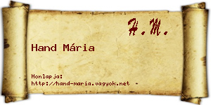 Hand Mária névjegykártya